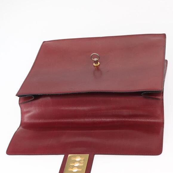 CELINE Hand Bag Leather Red Gold Auth 161005 - Picture 10 of 16